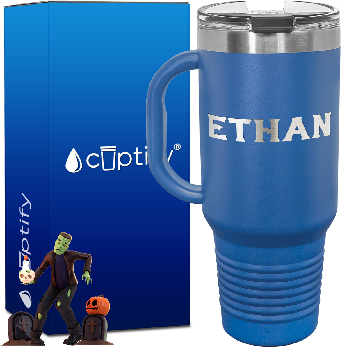 Personalized Grim Font Style 40oz Halloween Travel Mug