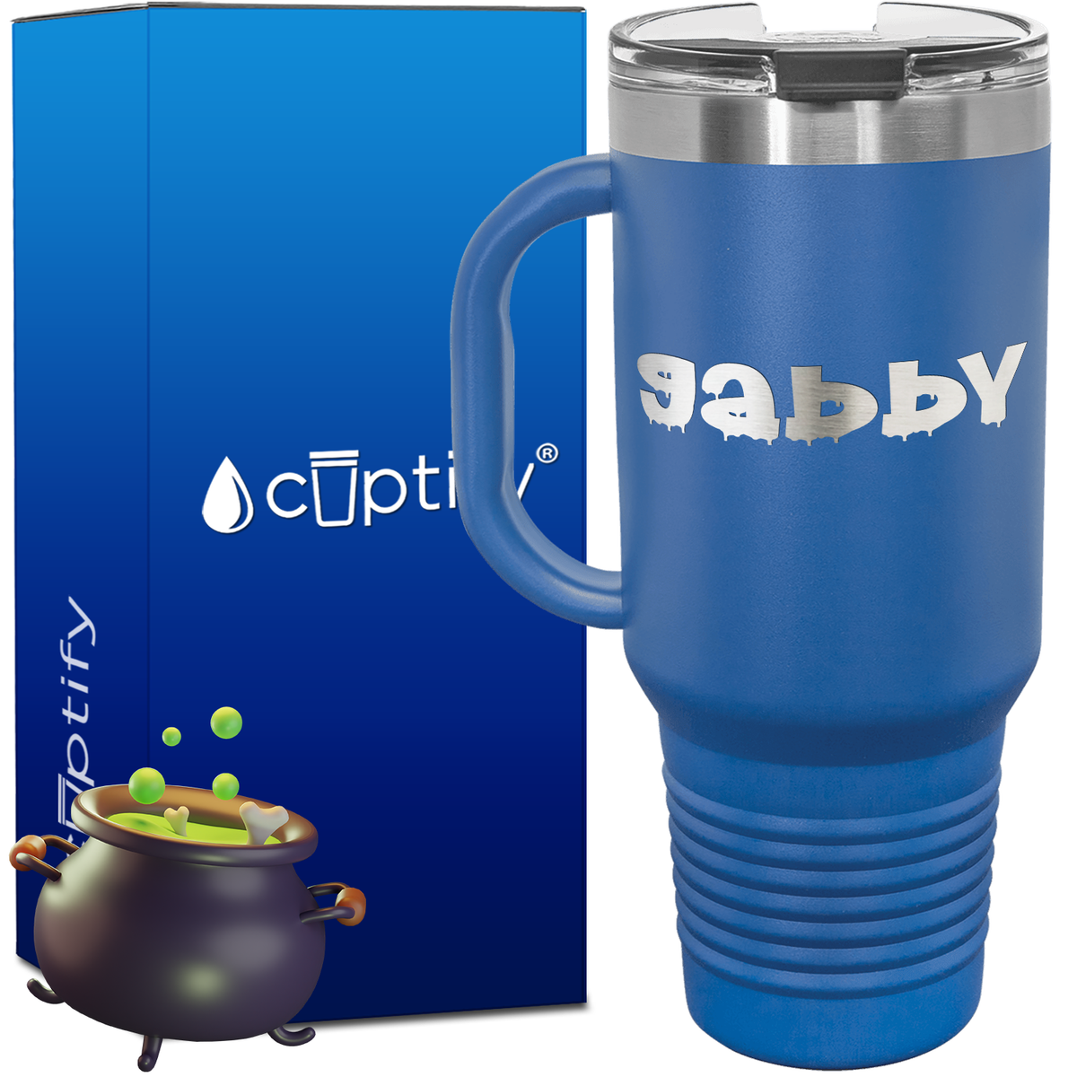 Personalized Haunted Font Style 40oz Halloween Travel Mug