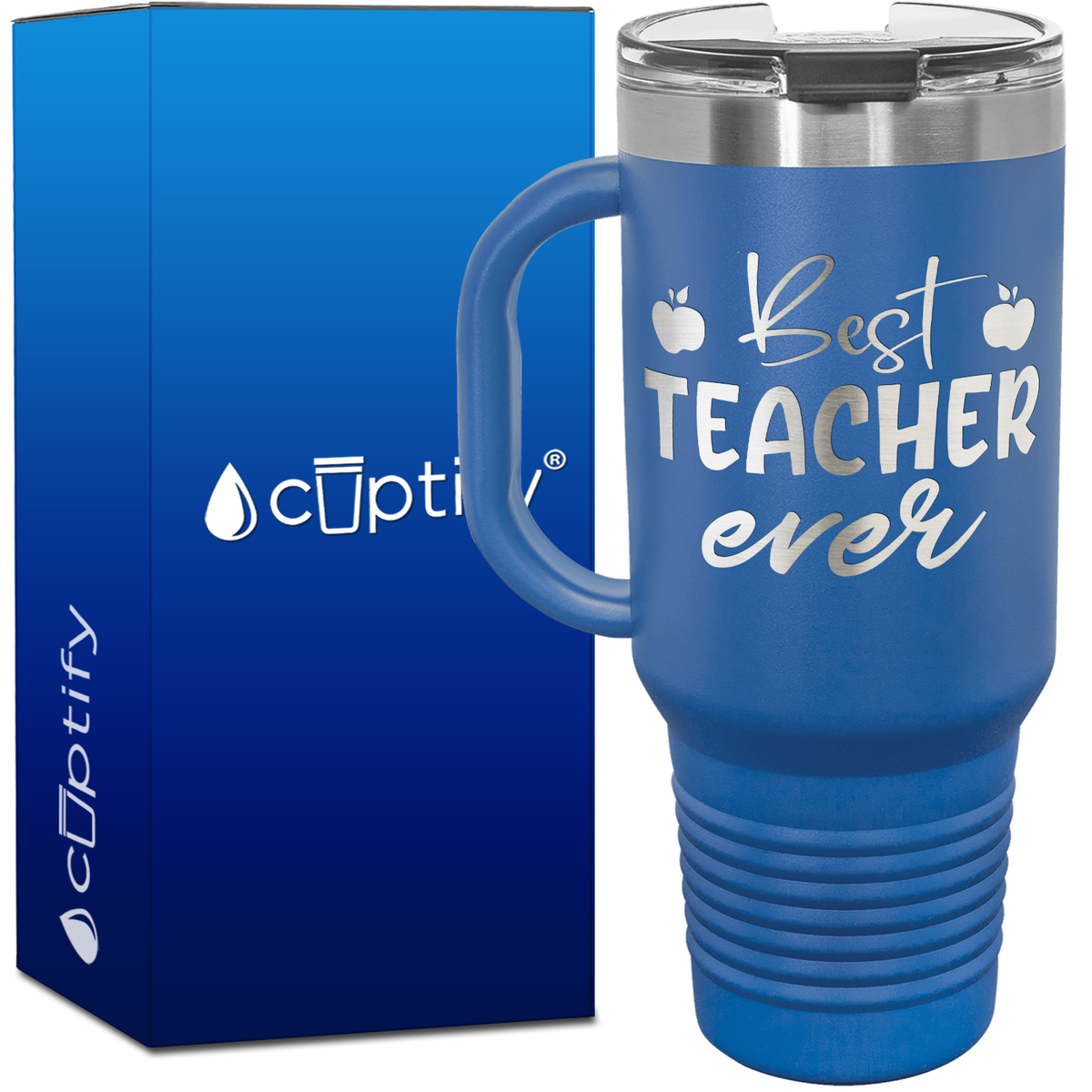 Best Teacher Ever with Apples 40oz Teacher Travel Mug