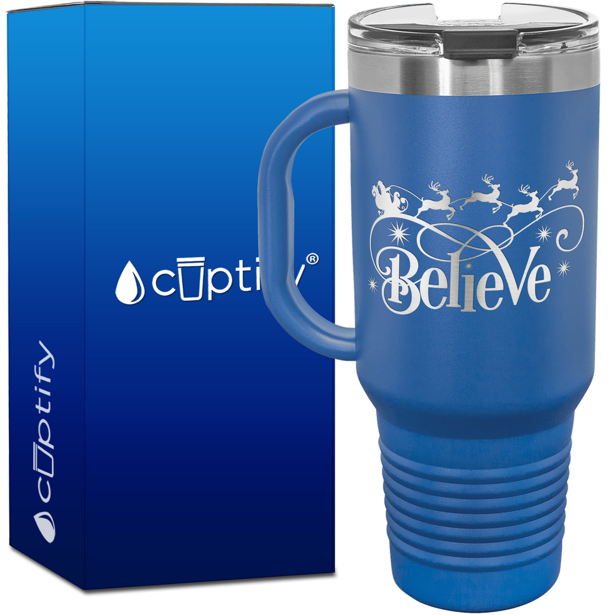 Believe in Stanta 40oz Christmas Travel Mug