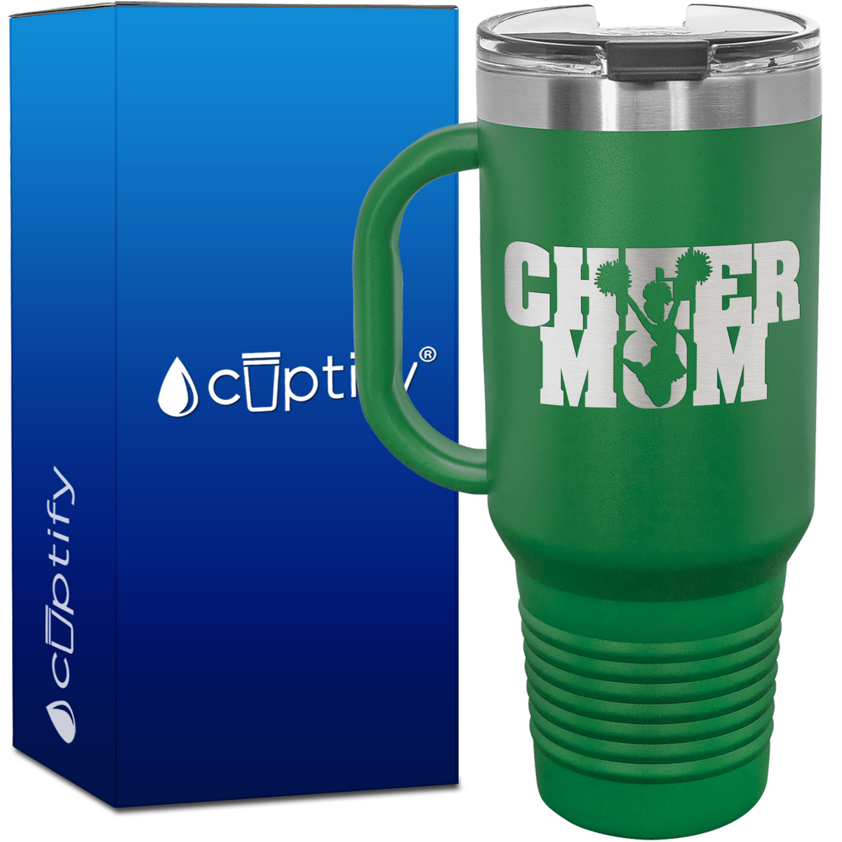 Cheer Mom with Cheerleader 40oz Mom Travel Mug