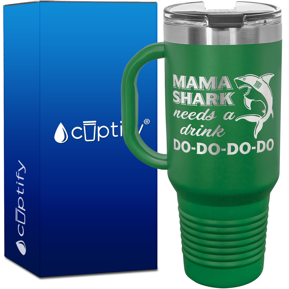 Mama Shark Needs a Drink 40oz Mom Travel Mug