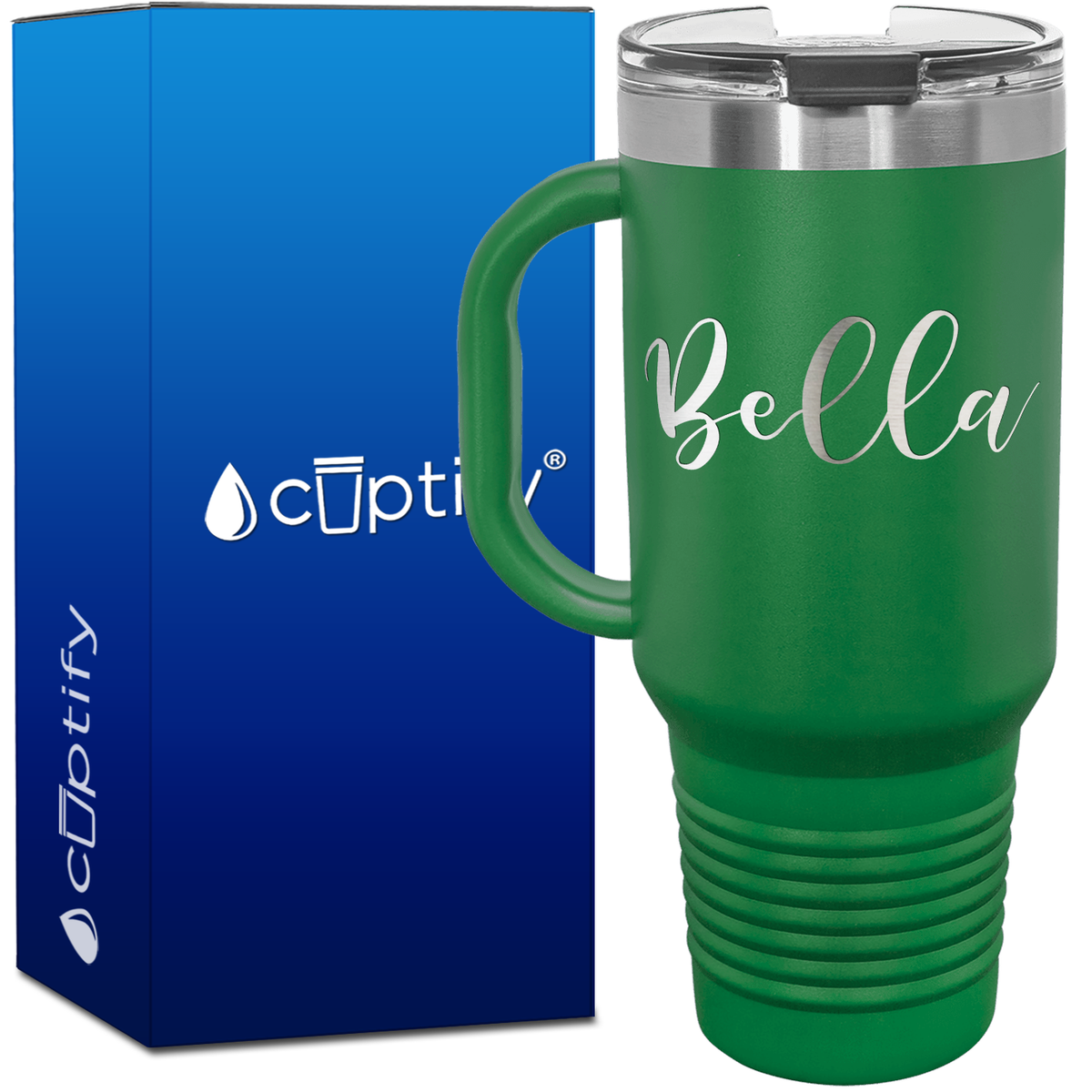 Personalized Bella Font Style 40oz Personalized Travel Mug