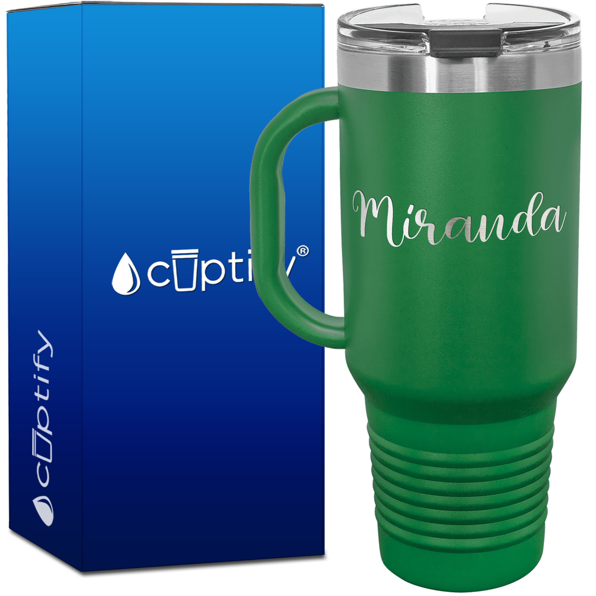 Personalized Miranda Font Style 40oz Personalized Travel Mug
