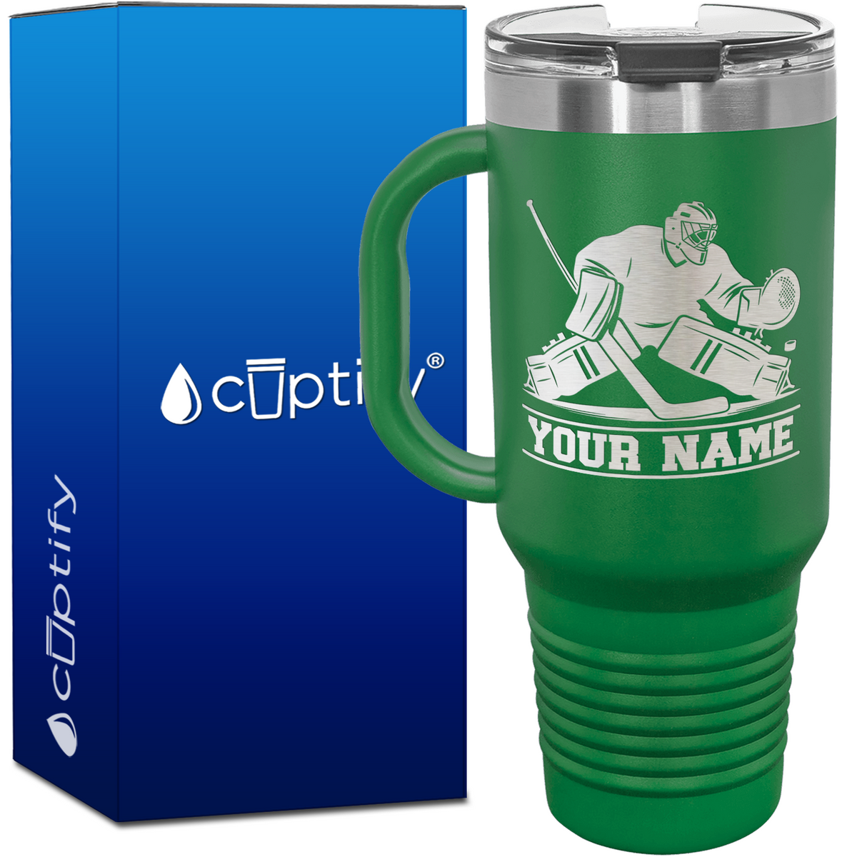 Personalized Hockey Goalie 40oz Travel Mug