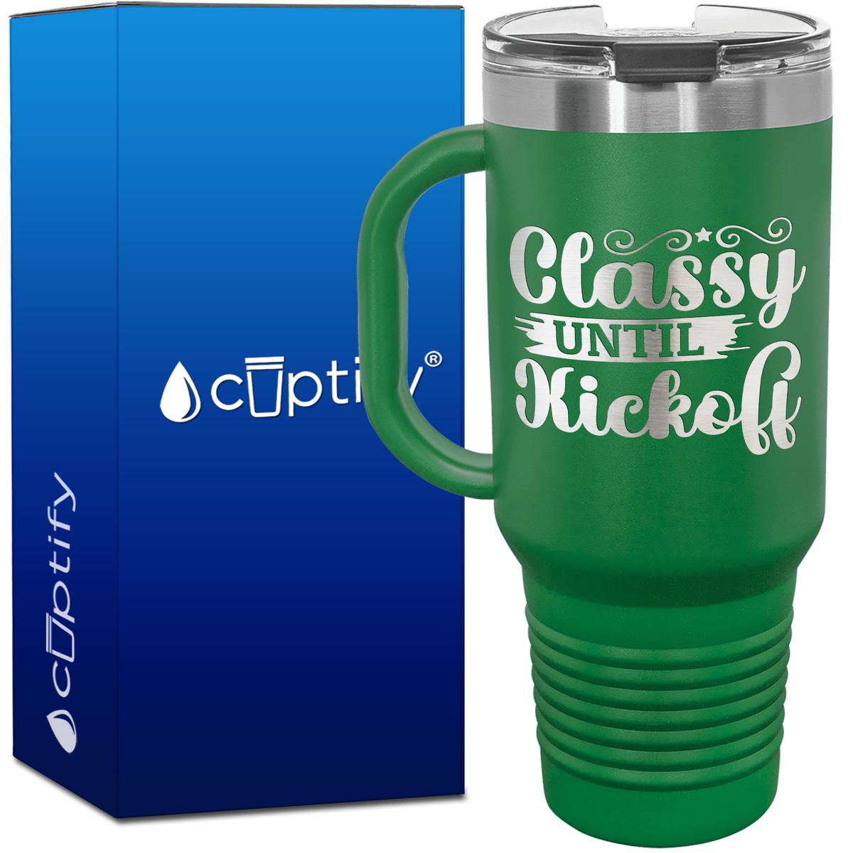 Soccer Classy Until Kick Off 40oz Soccer Travel Mug