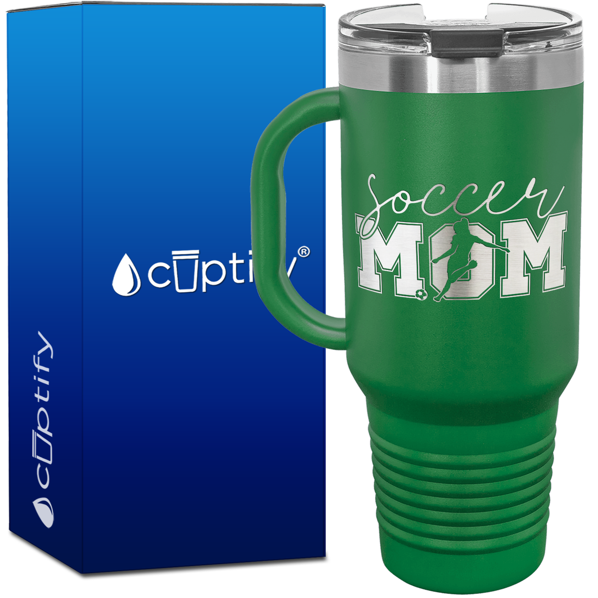 Soccer Mom with Player 40oz Soccer Travel Mug