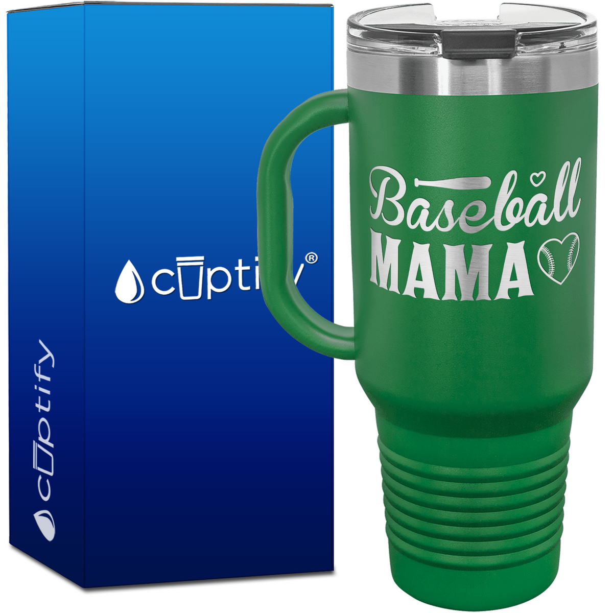 Baseball Mama 40oz Baseball Travel Mug
