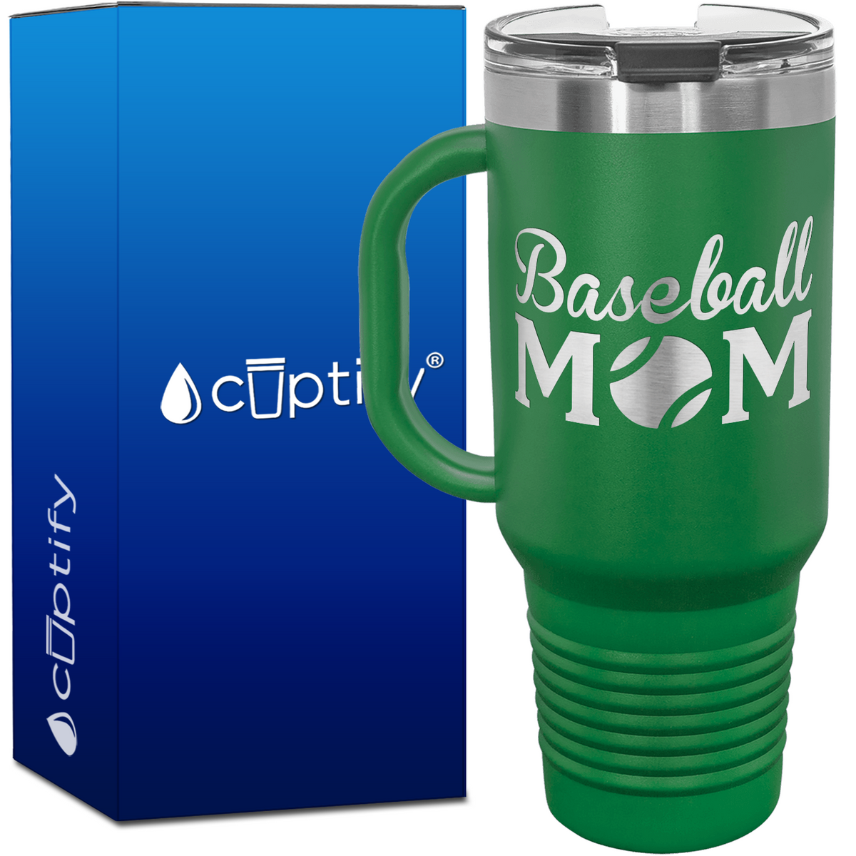 Baseball Mom 40oz Baseball Travel Mug