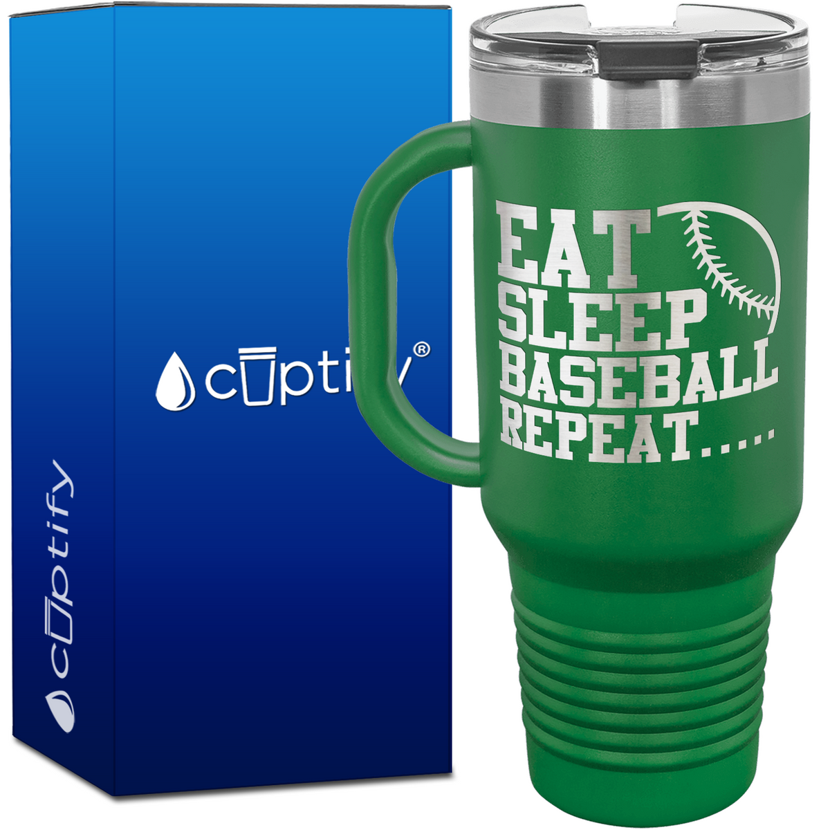 Eat Sleep Baseball Repeat 40oz Baseball Travel Mug