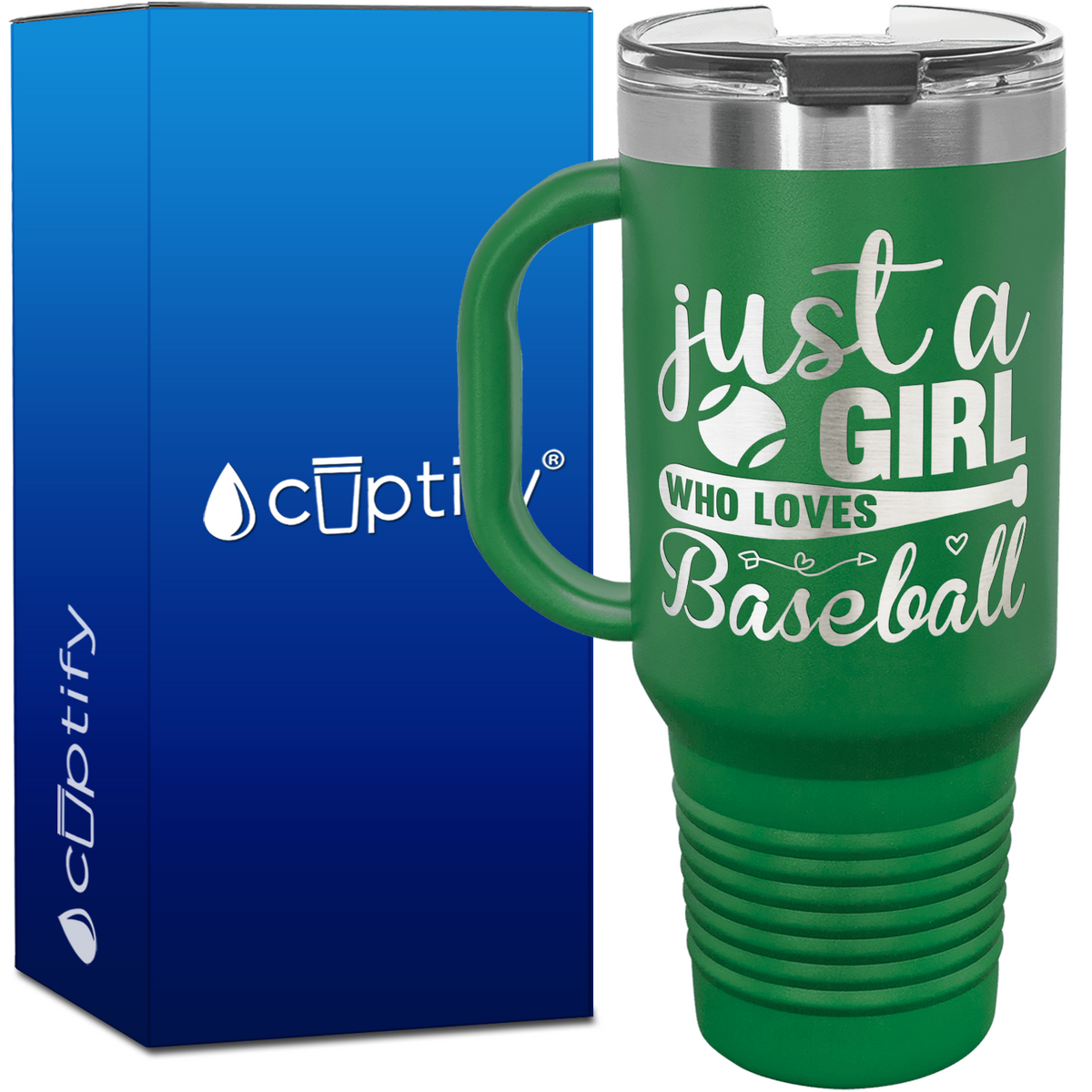 Just a Girl Who Loves Baseball 40oz Baseball Travel Mug