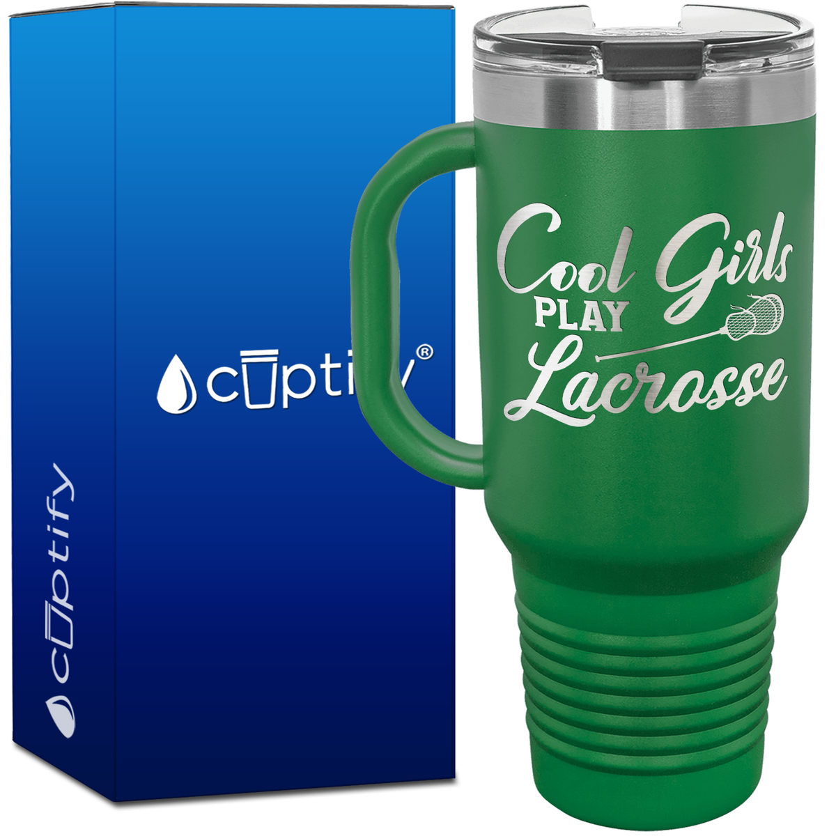 Cool Girls Play Lacrosse 40oz Lacrosse Travel Mug