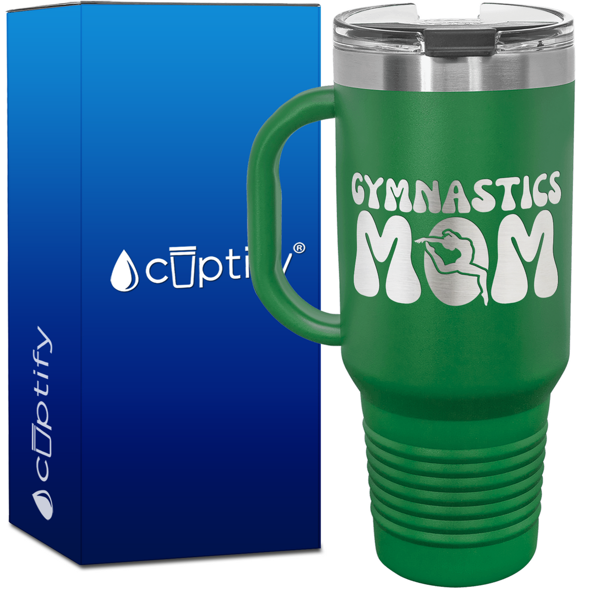 Gymnastics Mom with Silhouette 40oz Gymnastics Travel Mug