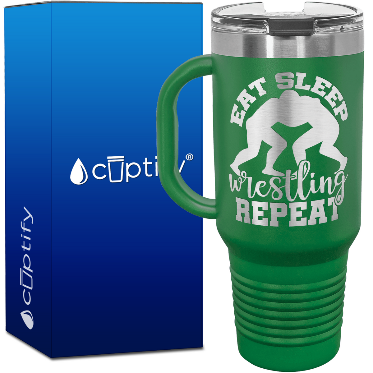 Eat Sleep Wrestling Repeat Wrestlers 40oz Travel Mug