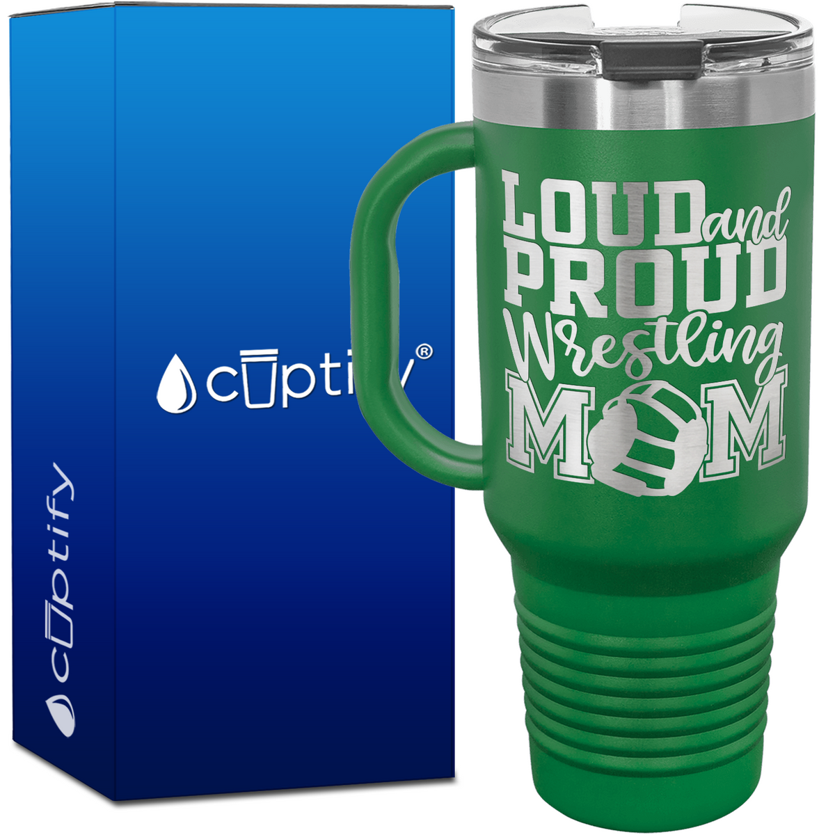 Loud and Proud Wrestling Mom 40oz Travel Mug