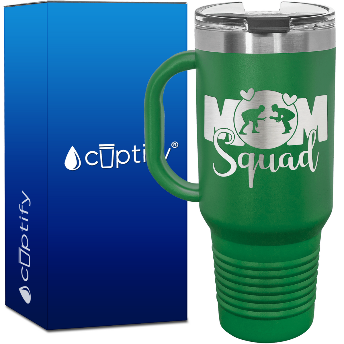 Mom Squad Wrestling 40oz Travel Mug