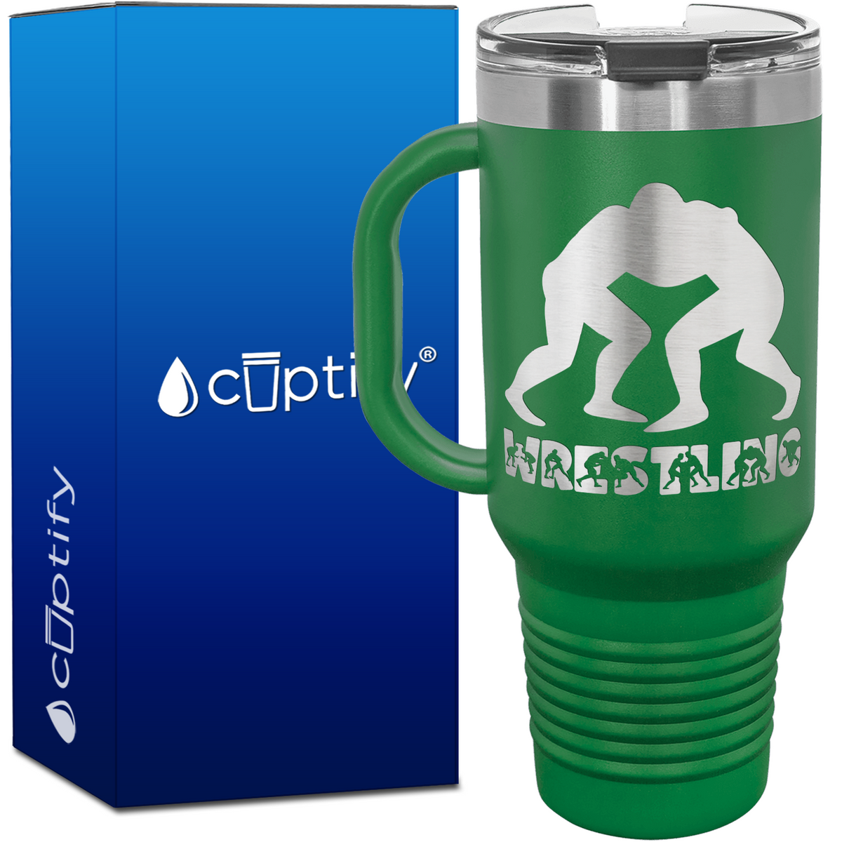 Personalized Wrestling 40oz Travel Mug