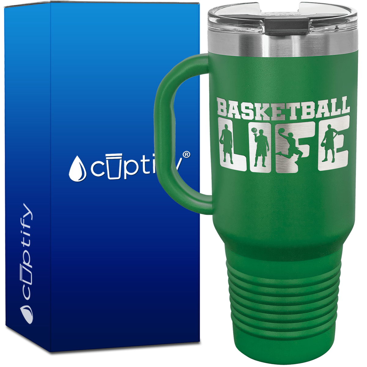 Basketball Life 40oz Basketball Travel Mug