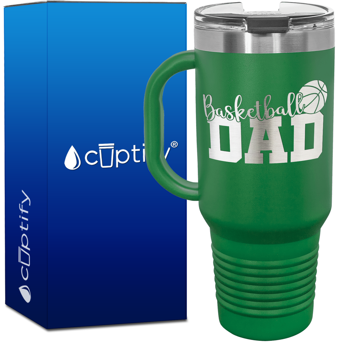 Basketball Dad 40oz Basketball Travel Mug