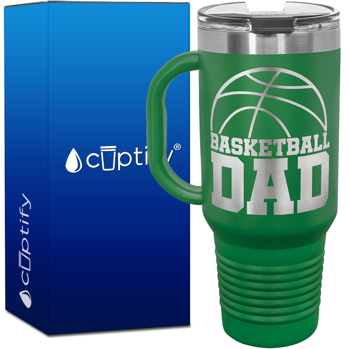 Basketball Dad 40oz Basketball Travel Mug