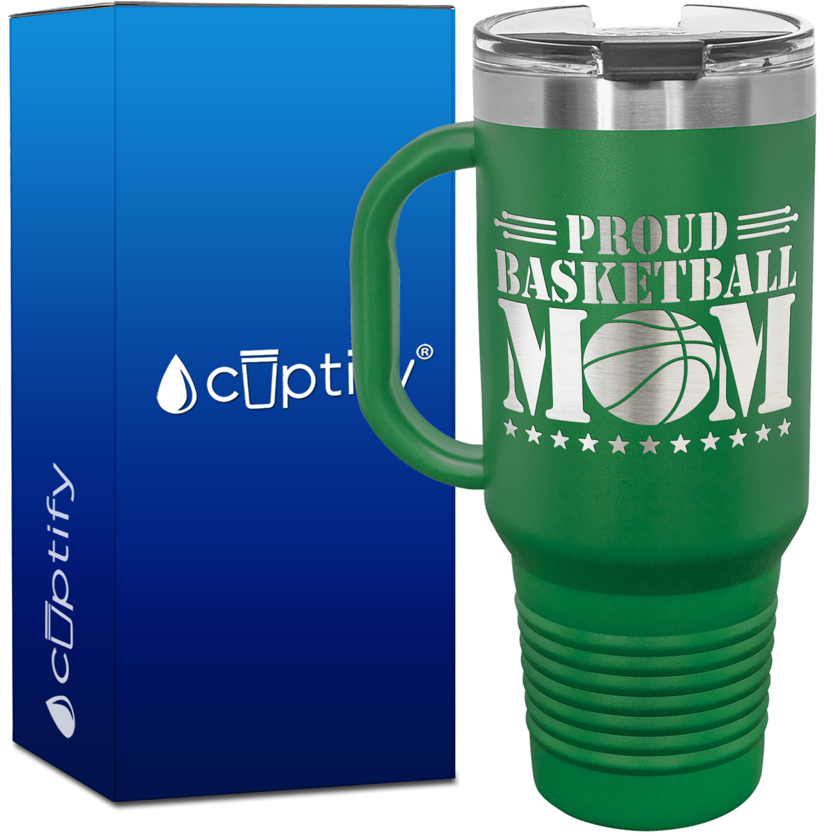 Proud Basketball Mom 40oz Basketball Travel Mug
