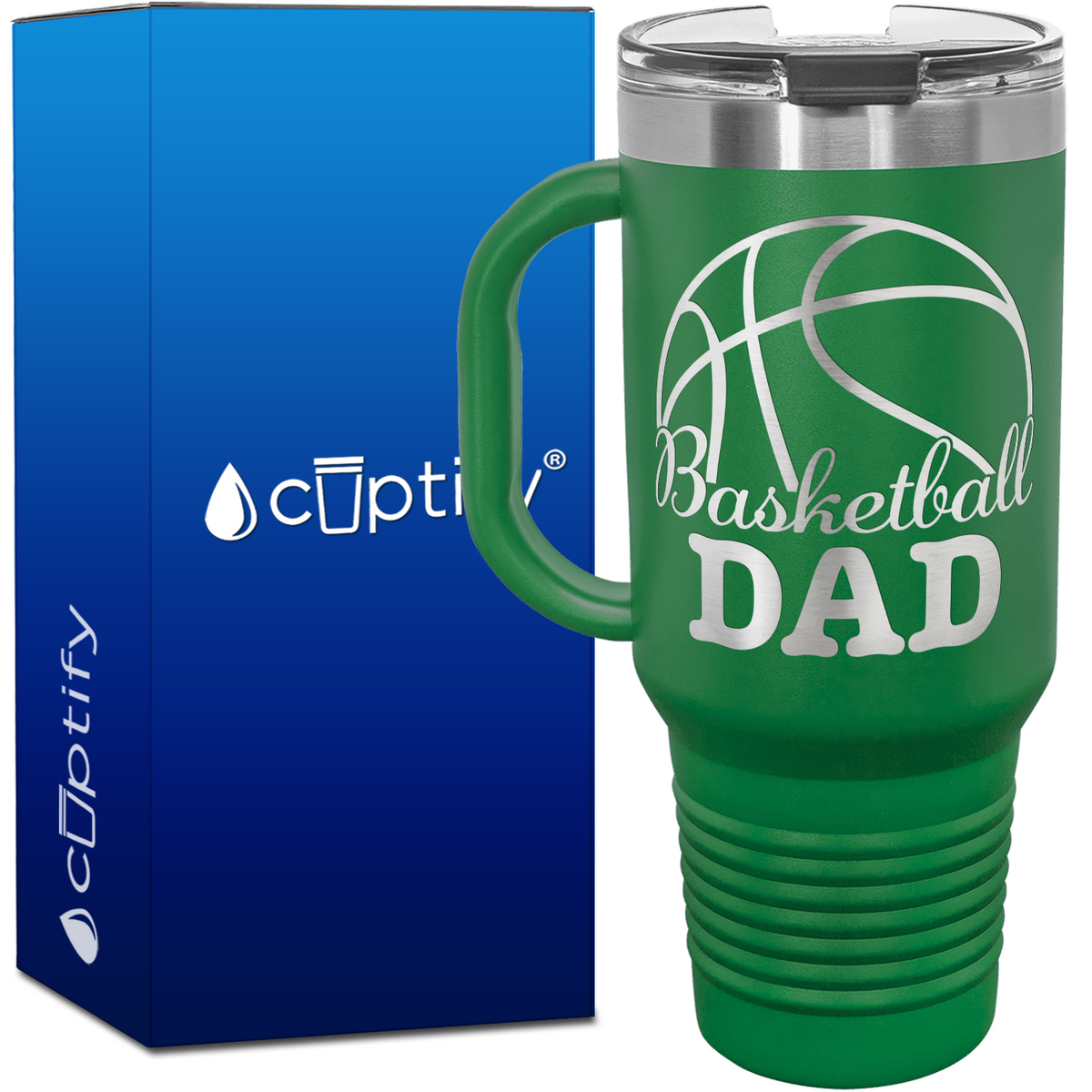 Basketball Dad 40oz Basketball Travel Mug