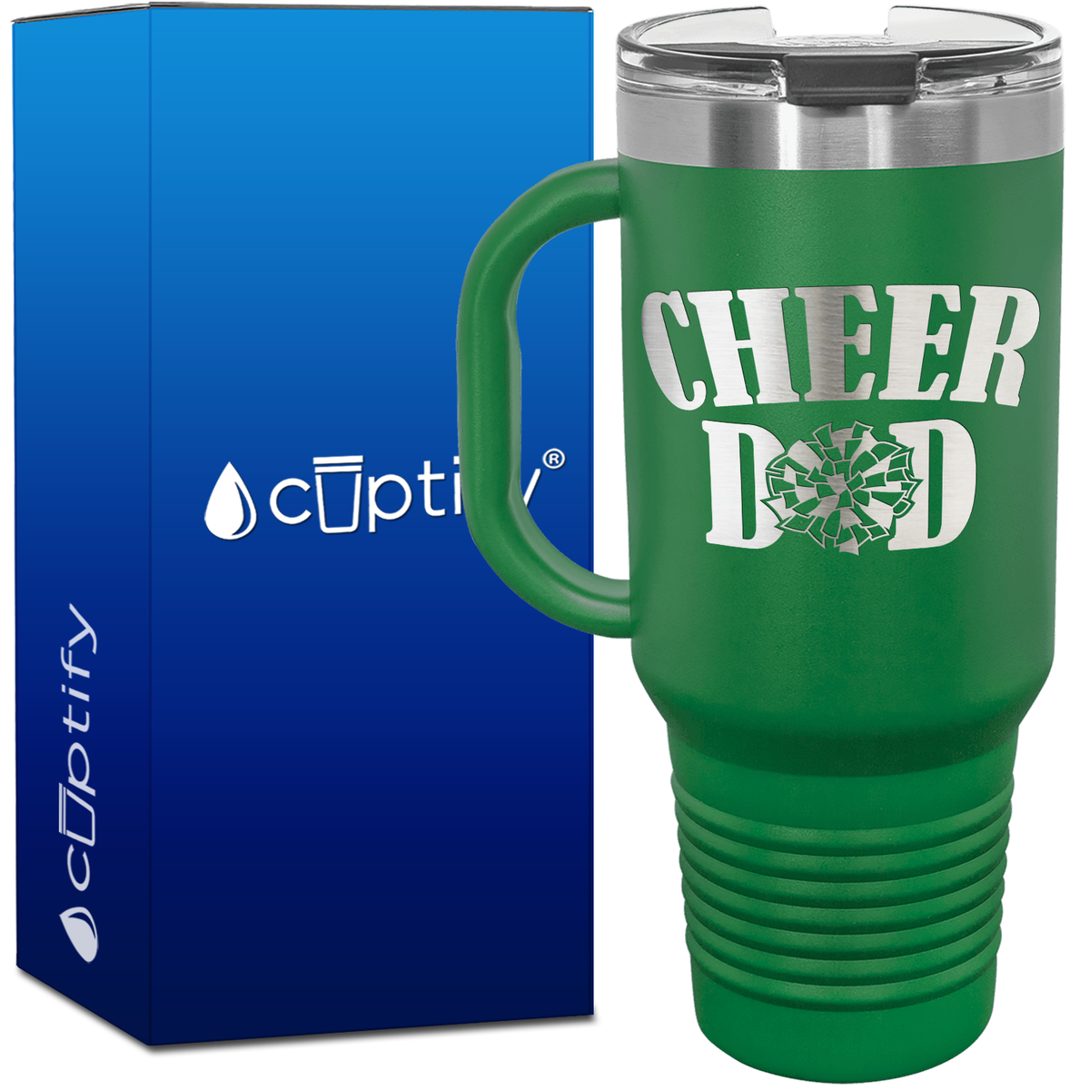Cheer Dad Pom Pom 40oz Cheer Travel Mug