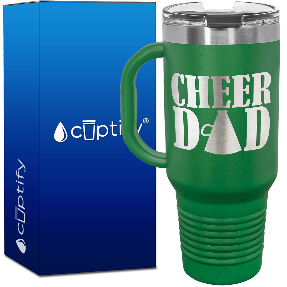 Cheer Dad Megaphone 40oz Cheer Travel Mug
