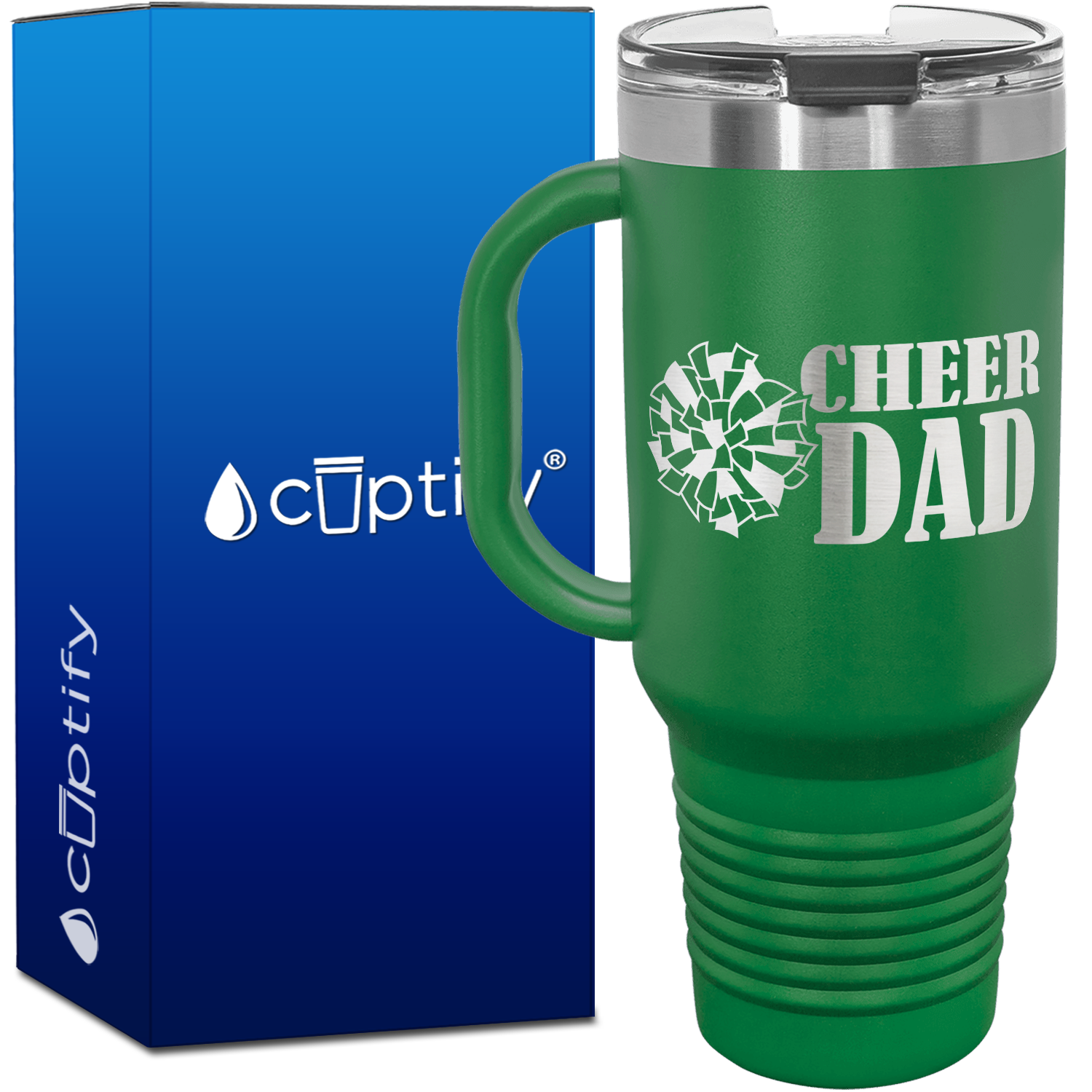 Cheer Dad with Pom Pom 40oz Cheer Travel Mug