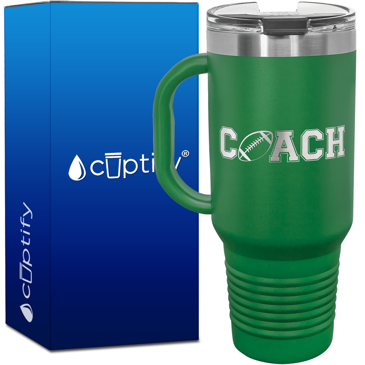 Coach Football 40oz Coach Travel Mug