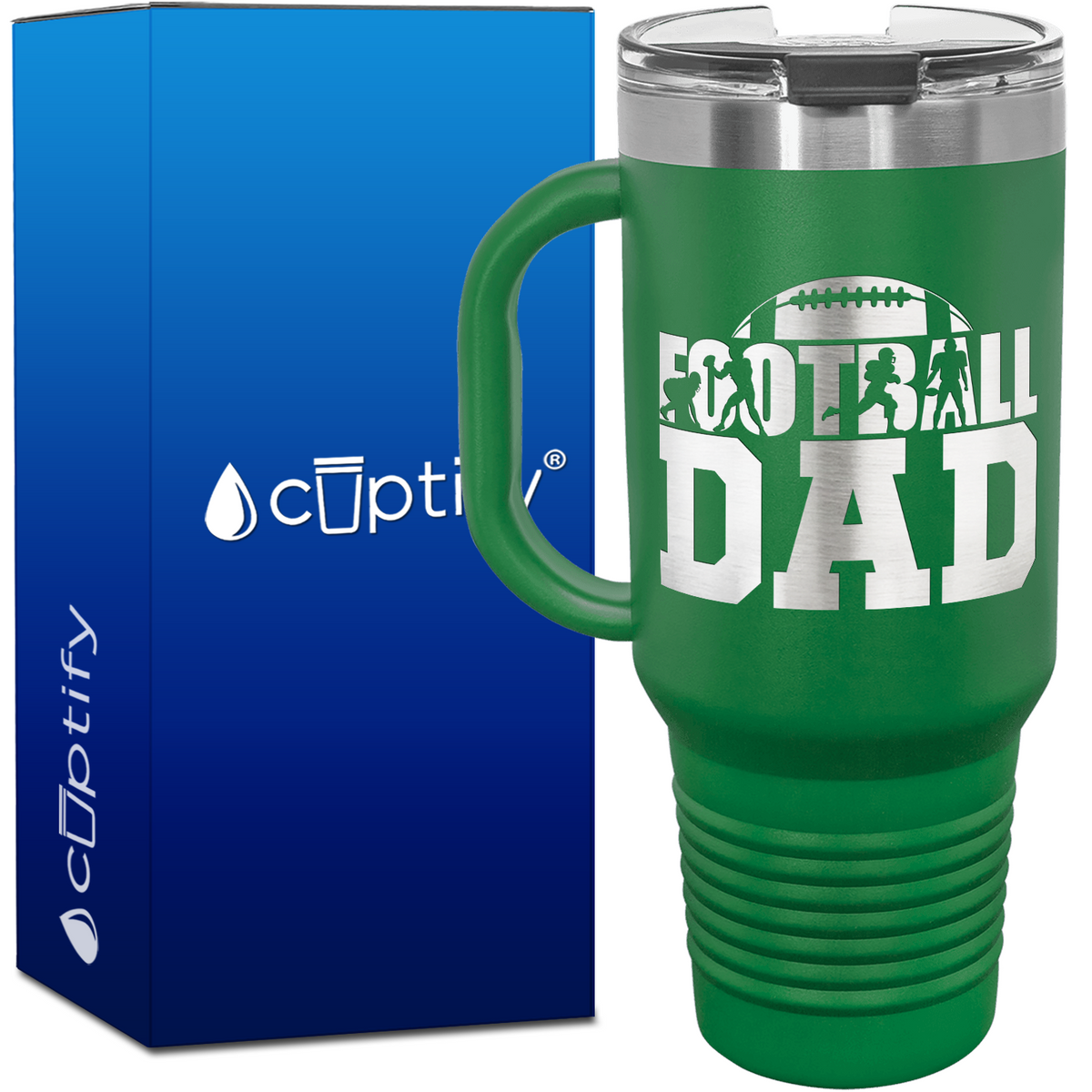 Football Dad 40oz Football Travel Mug