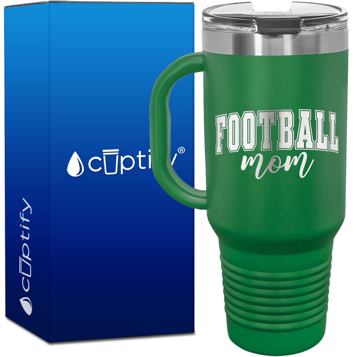 Football Mom Arch 40oz Football Travel Mug