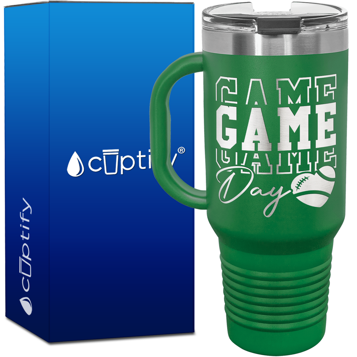 Game Game Game Day Football 40oz Football Travel Mug