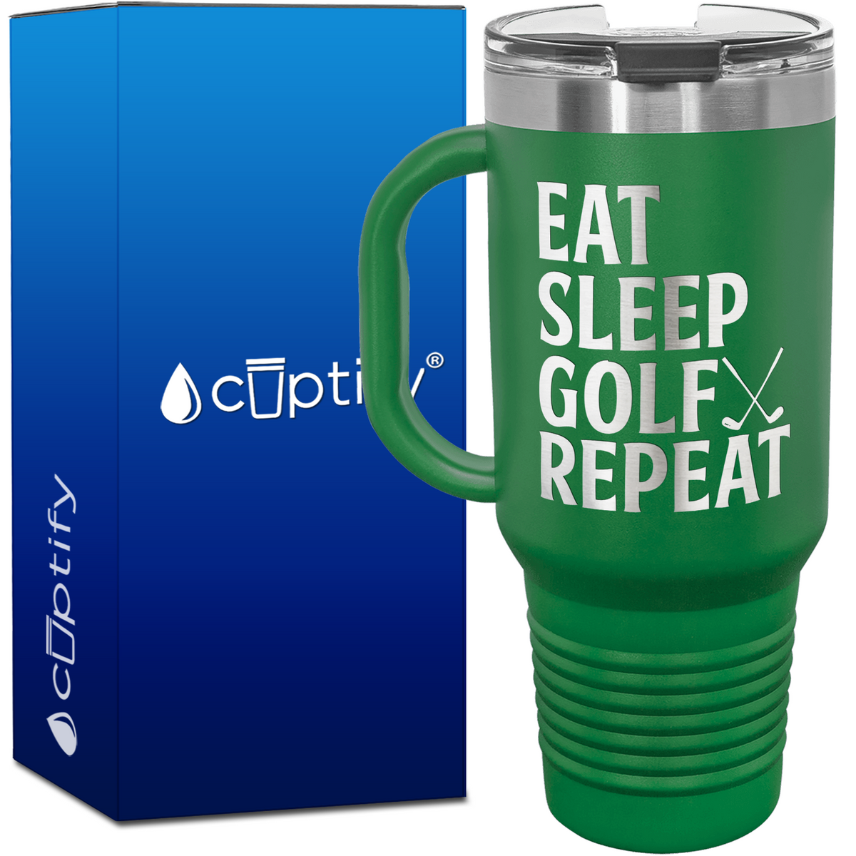 Eat Sleep Golf Repeat Golf Clubs 40oz Golf Travel Mug