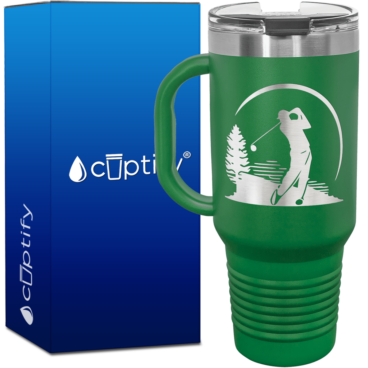 Golfer Silhouette 40oz Golf Travel Mug