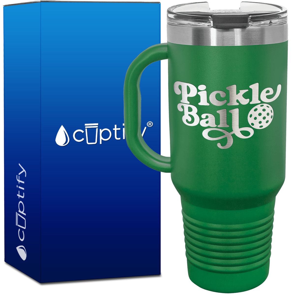 Pickleball Groovy 40oz Pickleball Travel Mug