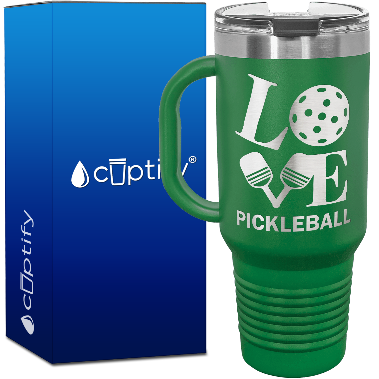 Love Pickleball Paddle 40oz Pickleball Travel Mug