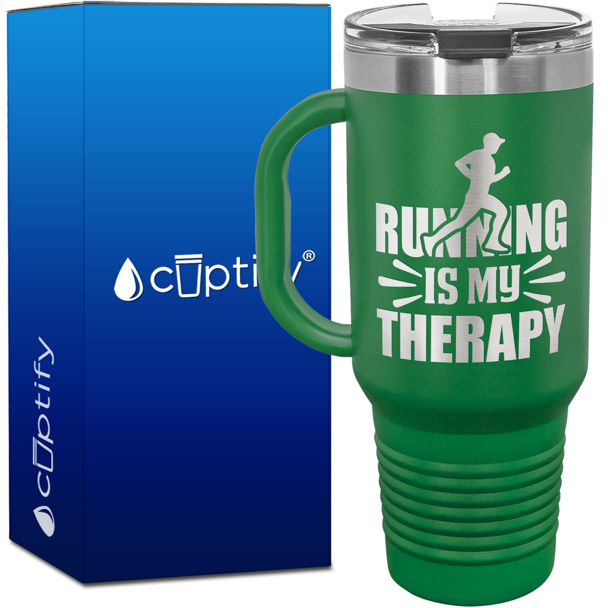 Running is my Therapy 40oz Running Travel Mug
