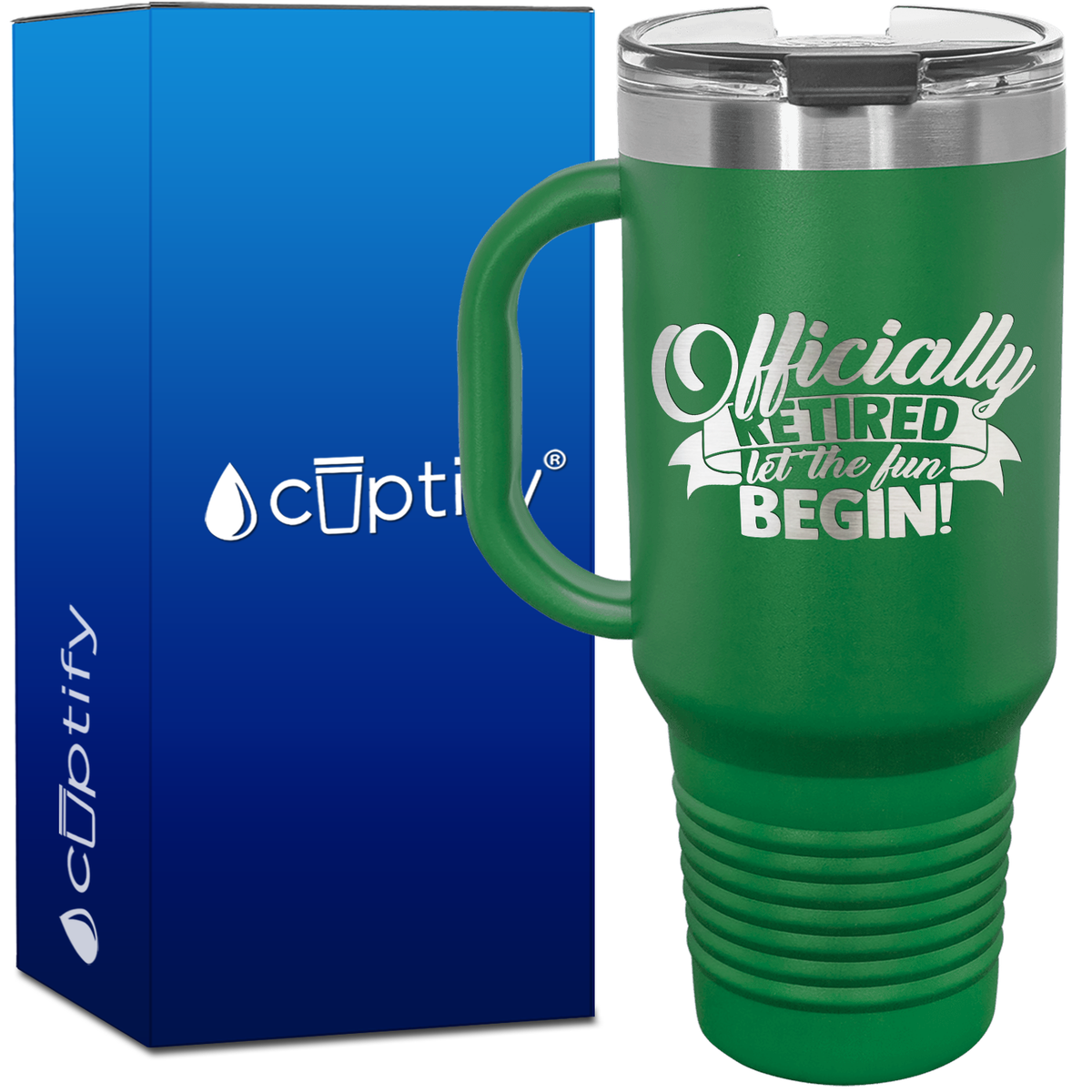 Officially Retired Let the Fun Begin 40oz Retirement Travel Mug