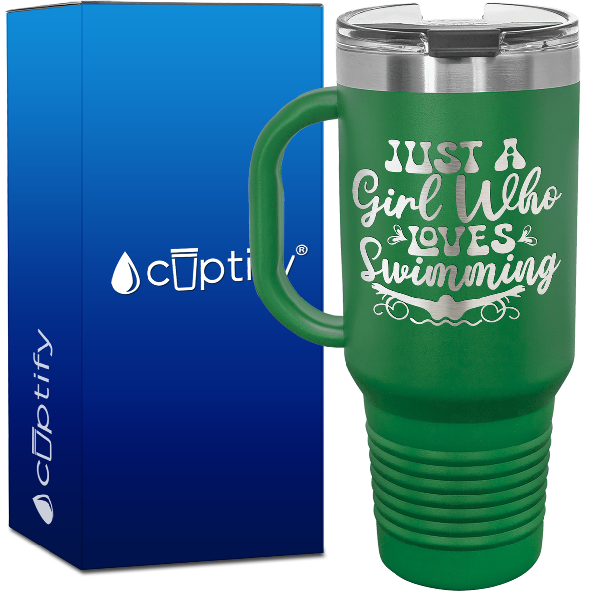 Just a Girl Who Loves Swimming 40oz Swimming Travel Mug
