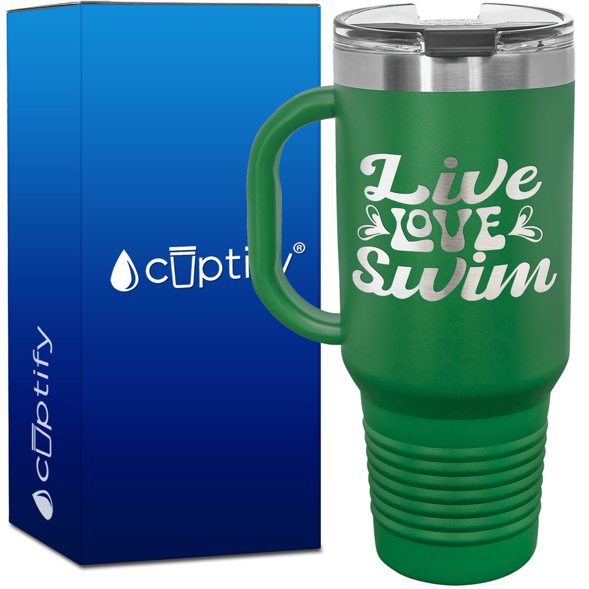 Live Love Swim 40oz Swimming Travel Mug