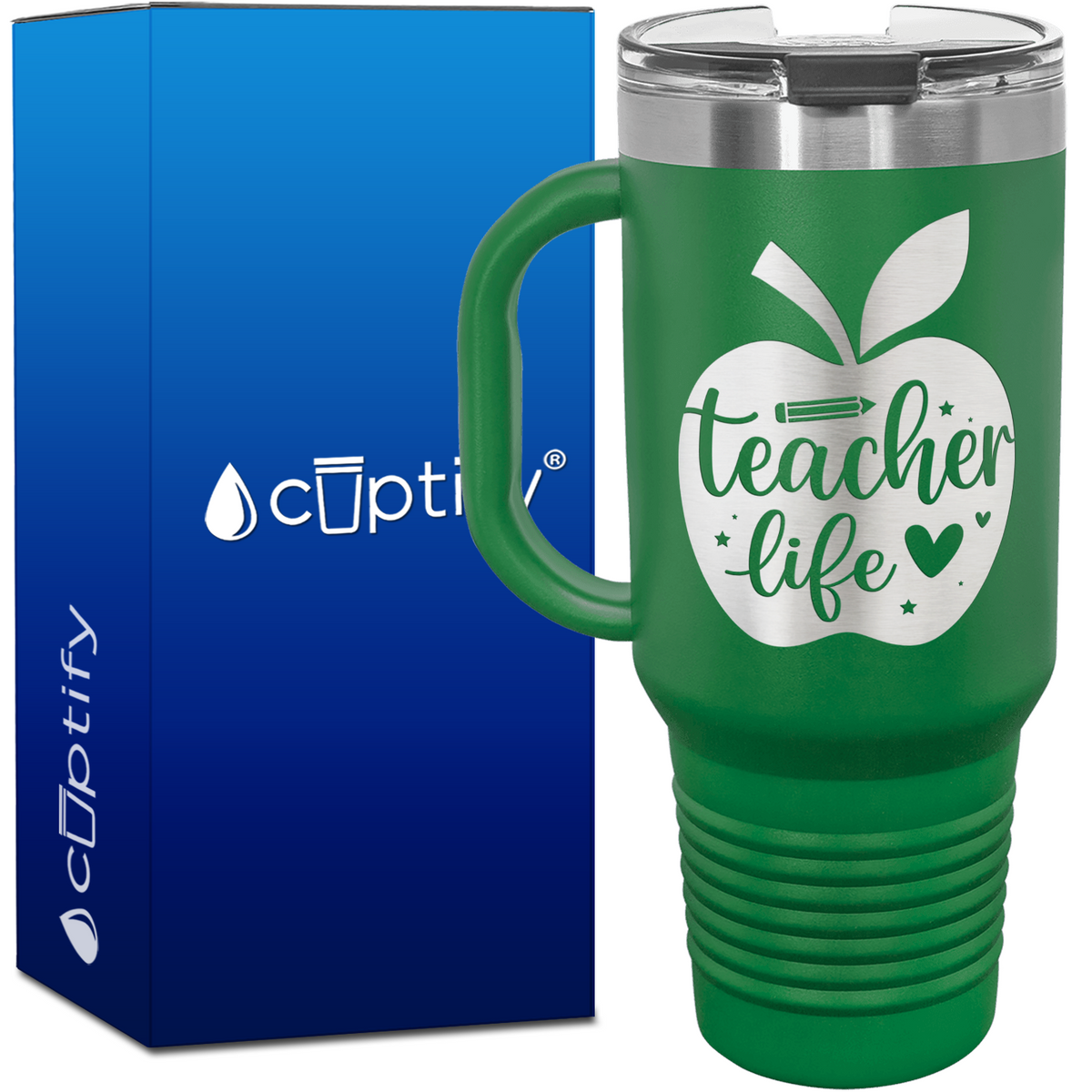 Teacher Life Apple 40oz Teacher Travel Mug