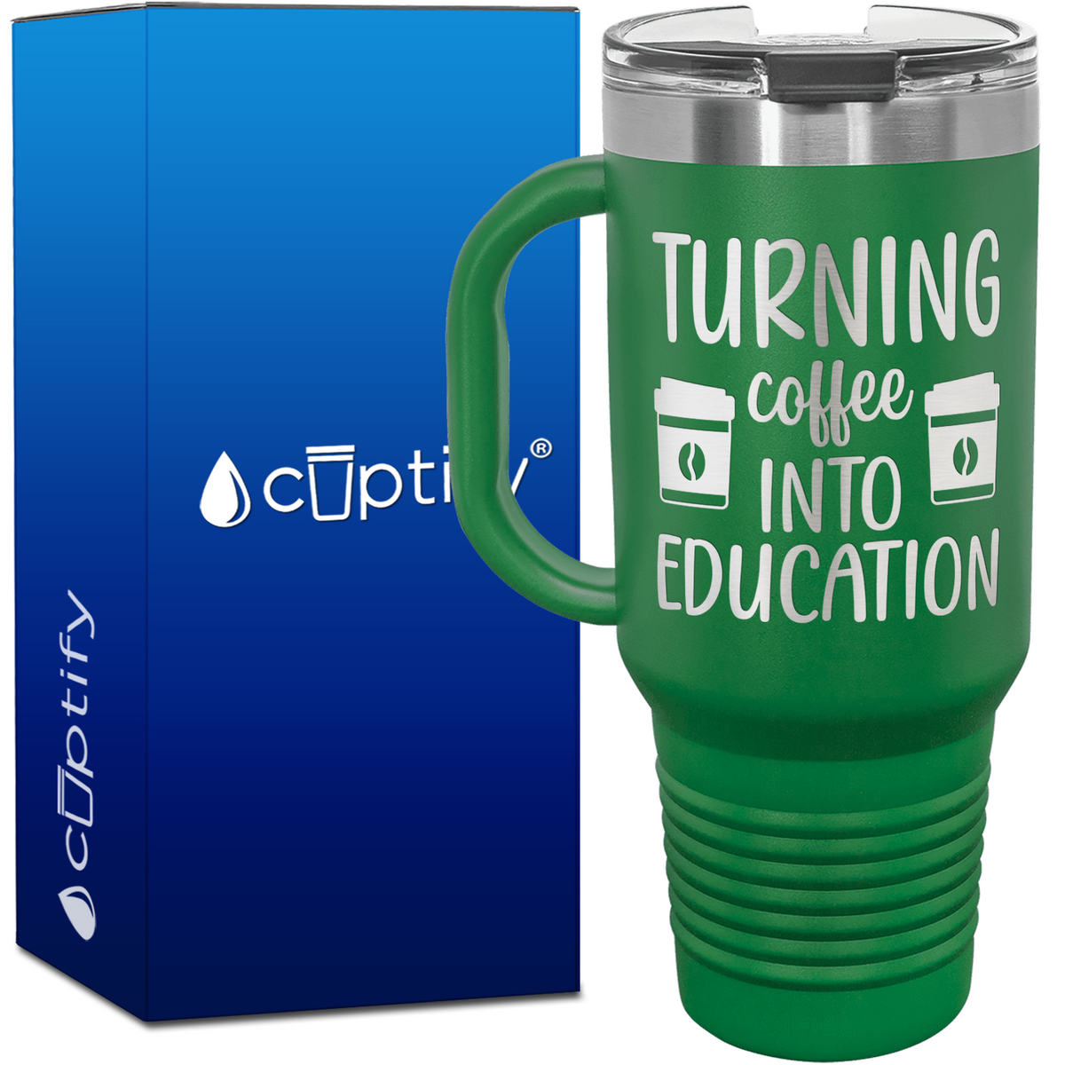 Turning Coffee into Education 40oz Teacher Travel Mug