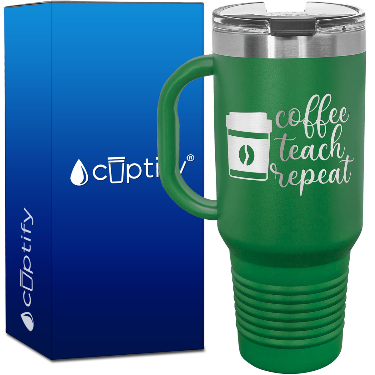 Coffee Teach Repeat 40oz Teacher Travel Mug