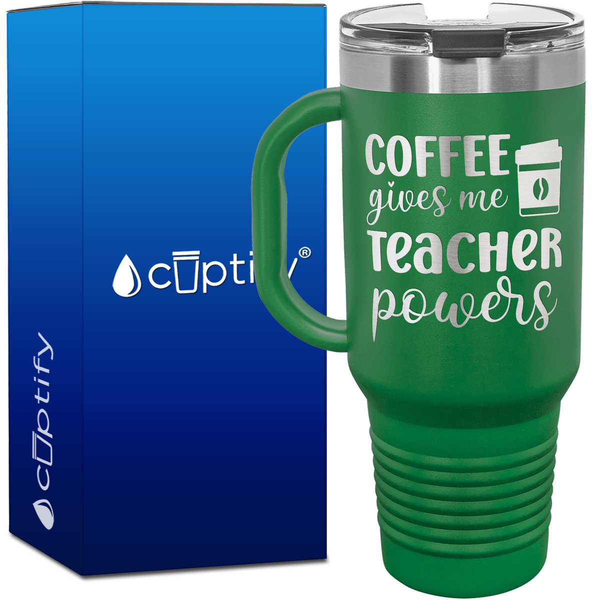 Coffee Gives Me Teacher Powers 40oz Teacher Travel Mug
