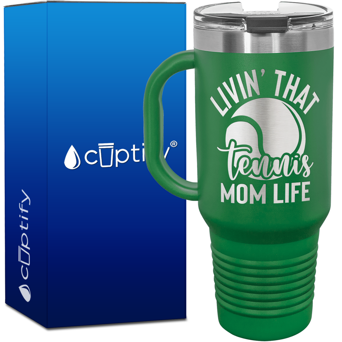 Livin' that Tennis Mom Life 40oz Tennis Travel Mug