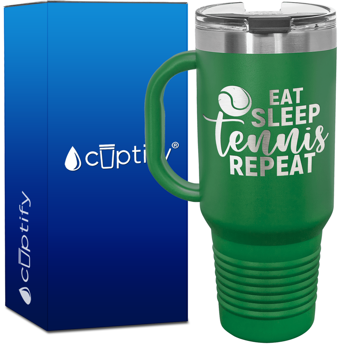 Eat Sleep Tennis Repeat 40oz Tennis Travel Mug