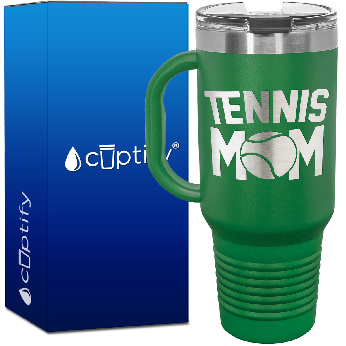 Tennis Mom with Ball 40oz Tennis Travel Mug