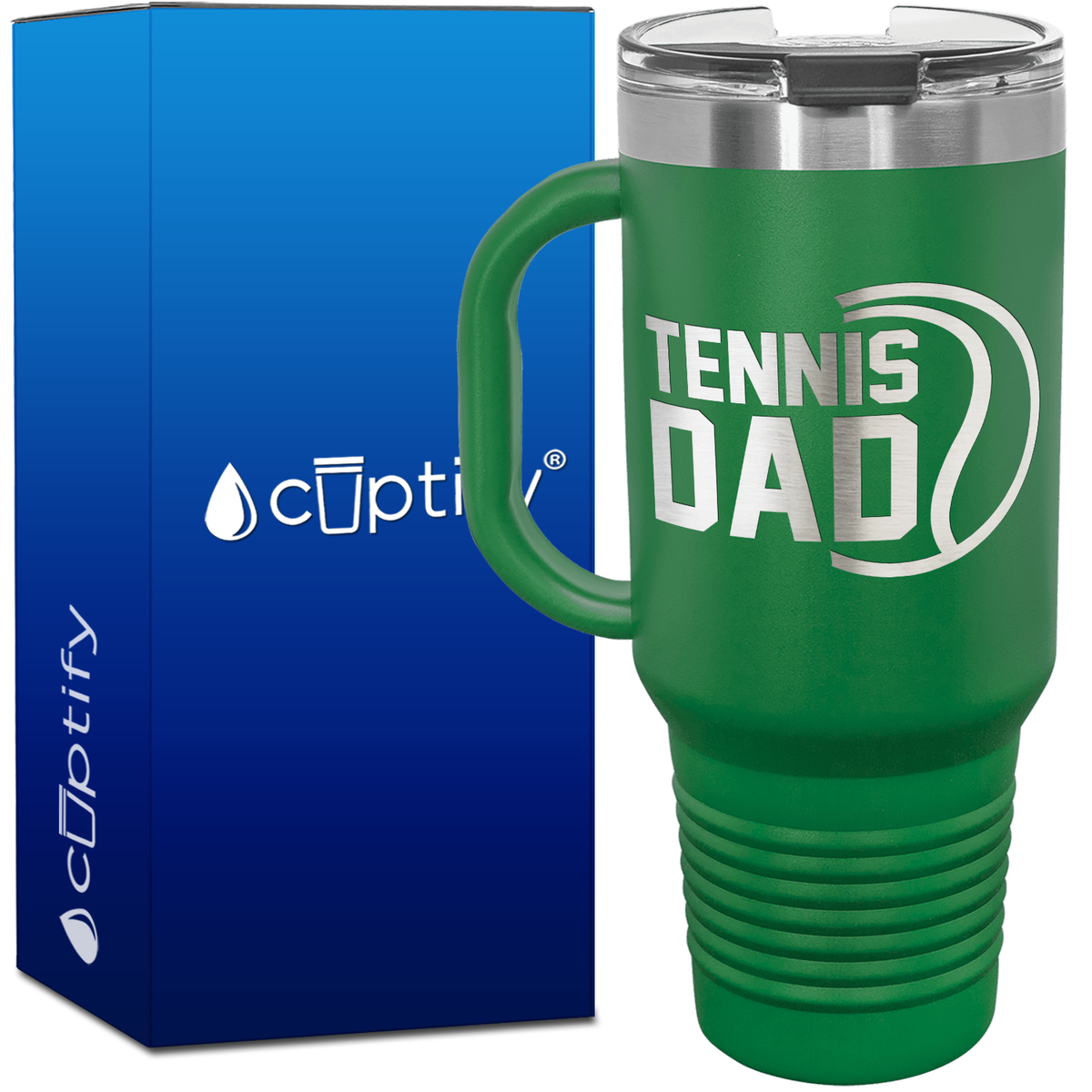Tennis Dad with Ball 40oz Tennis Travel Mug