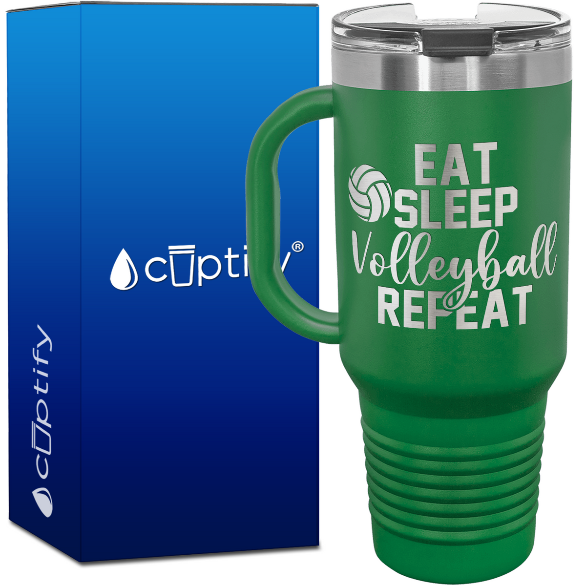 Eat Sleep Volleyball Repeat 40oz Volleyball Travel Mug